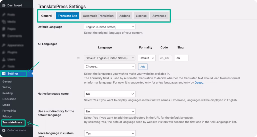 Flexible Translation Options